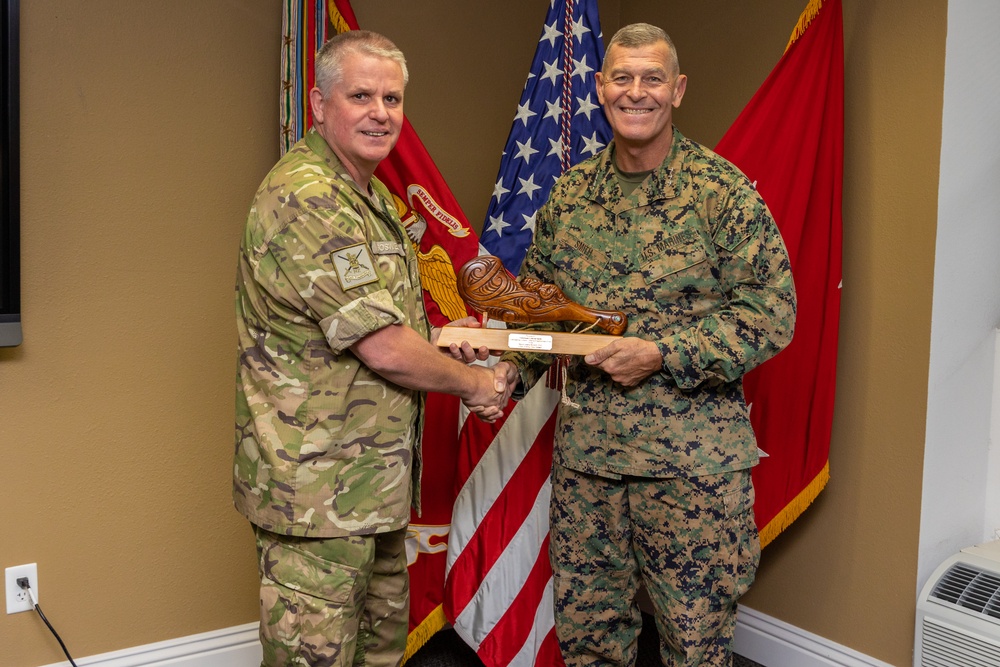 I MEF leadership exchange gifts with New Zealand partners