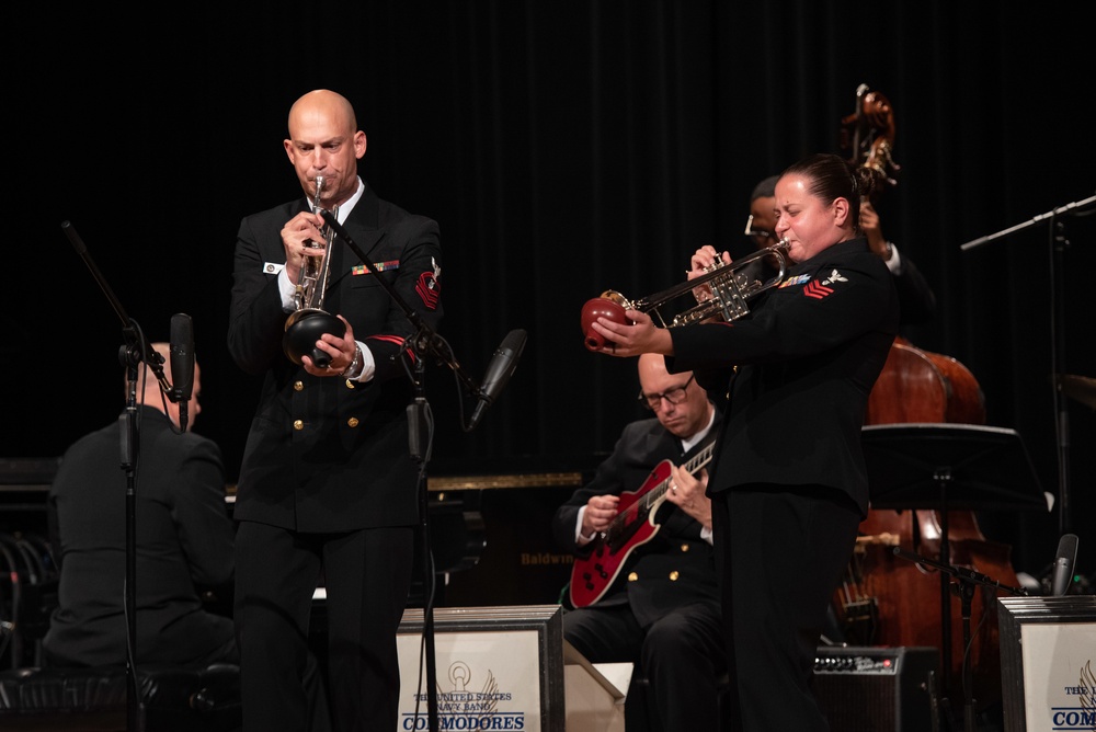 The U.S. Navy Commodores perform at San Marcos High School Performing Arts Center.