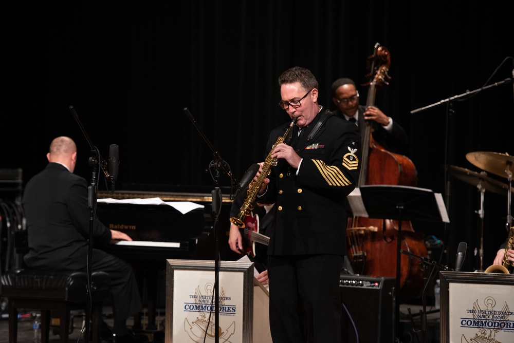 The U.S. Navy Commodores perform at San Marcos High School Performing Arts Center.