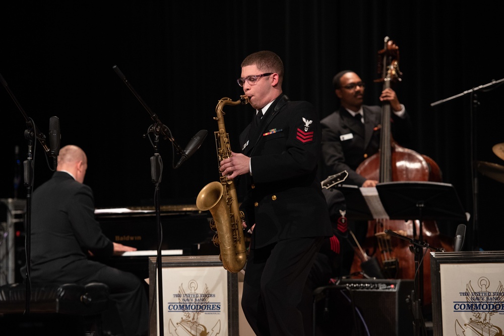 The U.S. Navy Commodores perform at San Marcos High School Performing Arts Center.