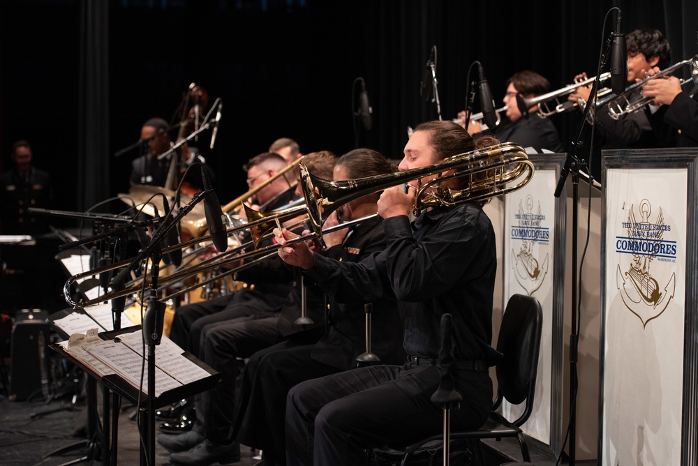 The U.S. Navy Commodores perform at San Marcos High School Performing Arts Center.