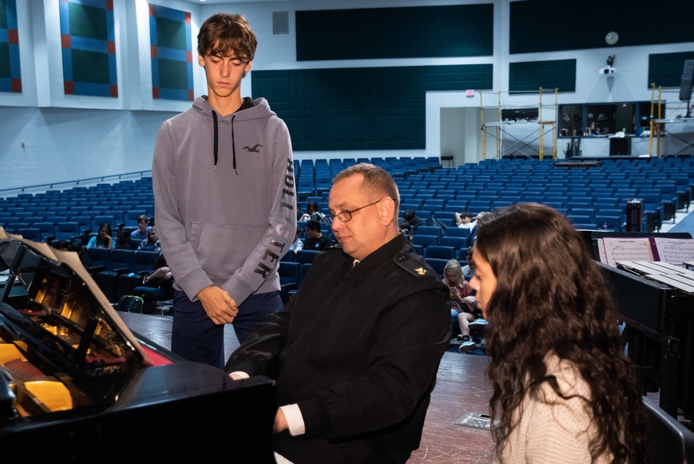 U.S. Navy Band Commodores members provide educational outreach at O'Connor High School