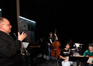 U.S. Navy Band Commodores members provide educational outreach at O'Connor High School