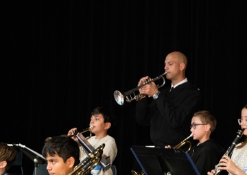 U.S. Navy Band Commodores members provide educational outreach at O'Connor High School