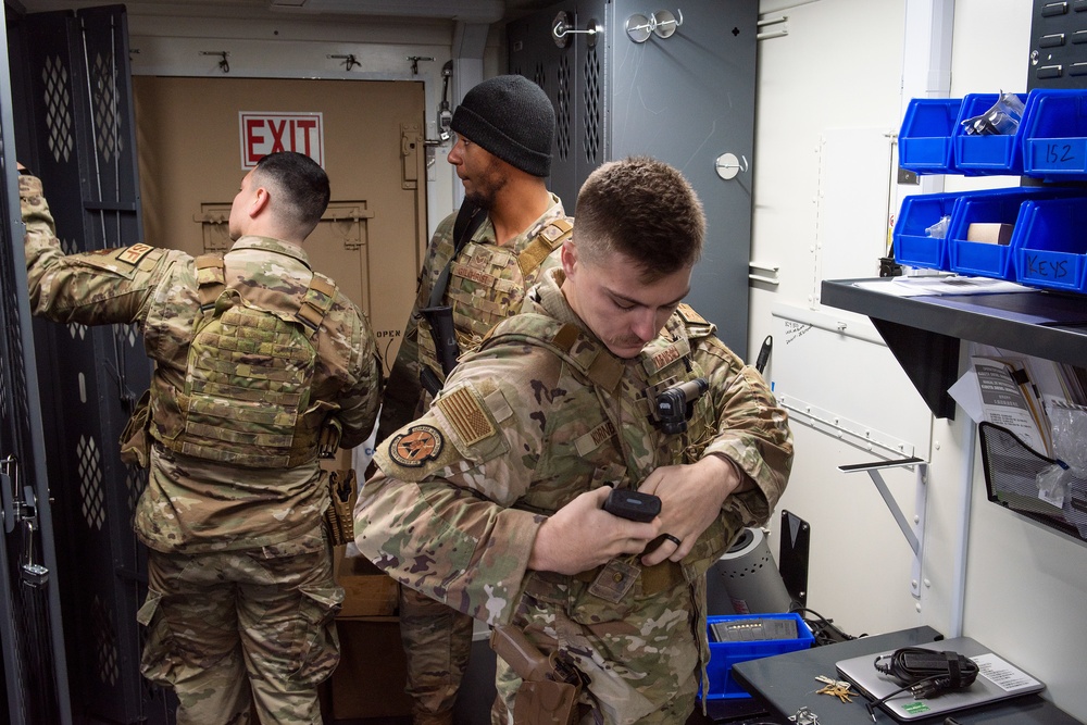 Defenders assigned to the 423rd SFS support 90th EFS