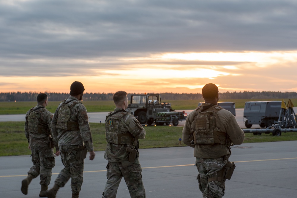 Defenders assigned to the 423rd SFS support 90th EFS