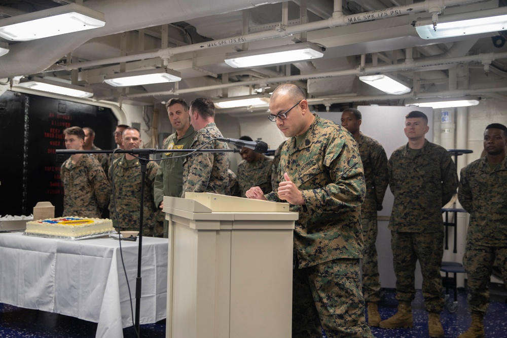 Marine Corps Birthday Celebration Aboard USS Tripoli