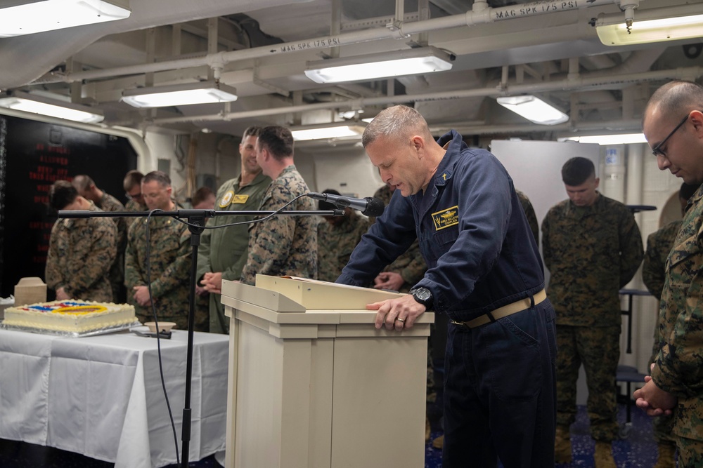Marine Corps Birthday Celebration Aboard USS Tripoli