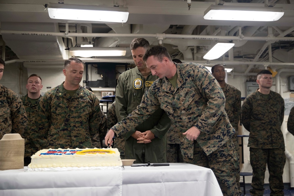 Marine Corps Birthday Celebration Aboard USS Tripoli