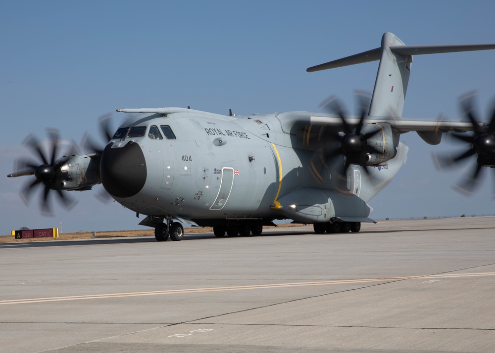 Romanian HIMARS team increase capability with Royal Air Force A400M loading during exercise ATREUS