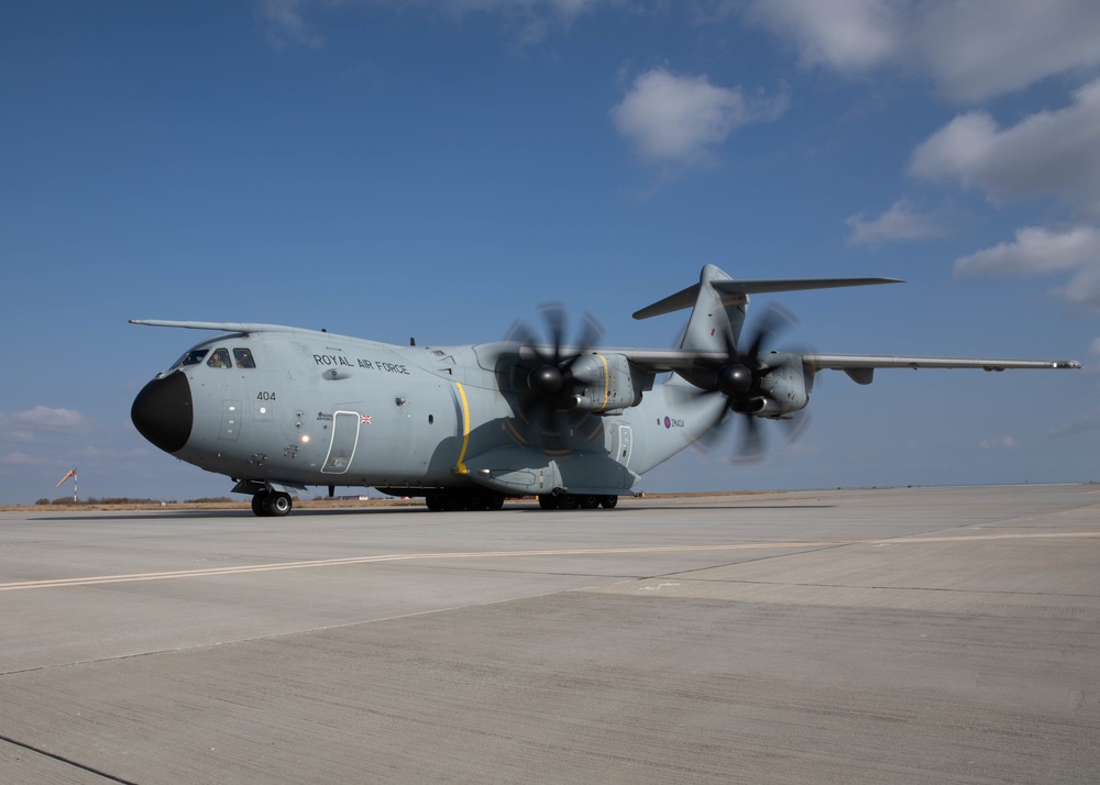 Romanian HIMARS team increase capability with Royal Air Force A400M loading during exercise ATREUS
