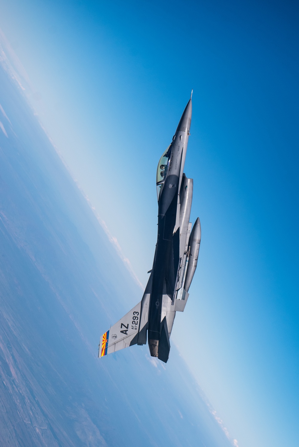 Arizona National Guard F-16 Soars over Tucson