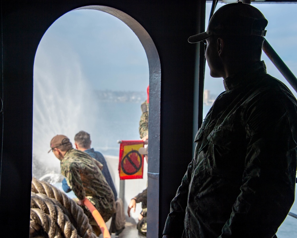 Sailors Participate in a Damage Control Exercise