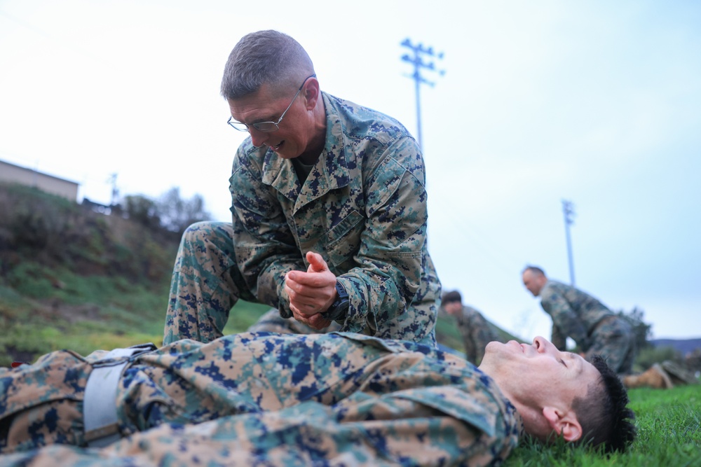 Division religious program personnel train to provide casualty care