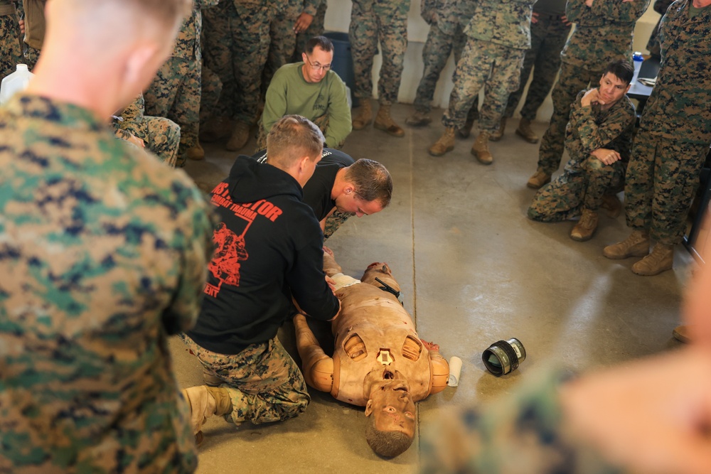 Division religious program personnel train to provide casualty care