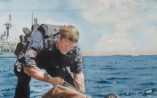 US Coast Guard Art Program 2012 Collection, Ob ID # 201211, "Stopping the flow," Tom Hedderich (11 of 21) 1