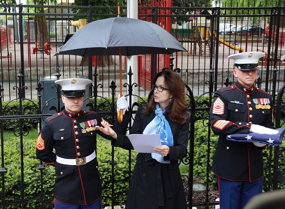 MSGs participate in an American Foreign Service Day ceremony in Slovenia