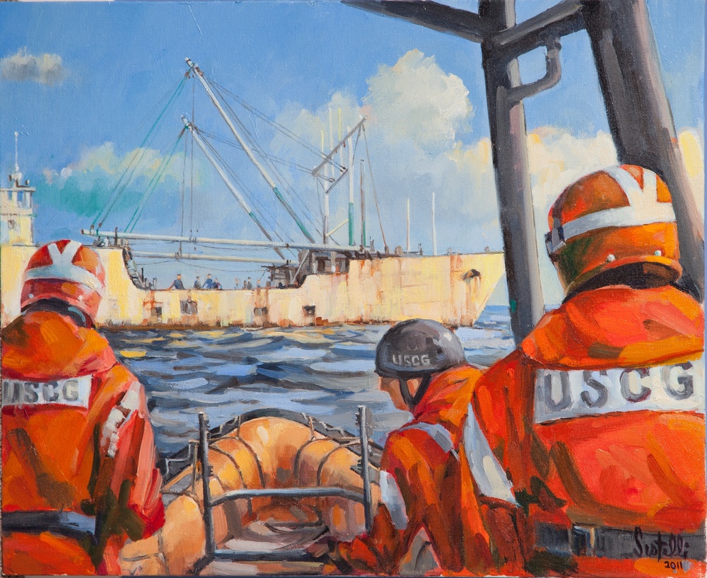 US Coast Guard Art Program 2012 Collection, Ob ID # 201216, &quot;Ensuring safety,&quot; Dino Sistilli (16 of 21)