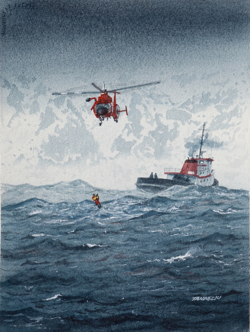 US Coast Guard Art Program 2012 Collection, Ob ID # 201217, &quot;Rescue,&quot; Robert Tandecki (17 of 21)