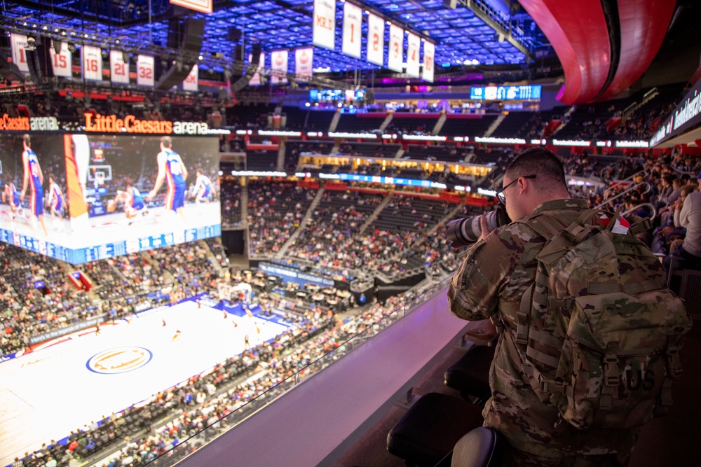 Army Reserve Public Affairs Cover Detroit Pistons Military Appreciation Night