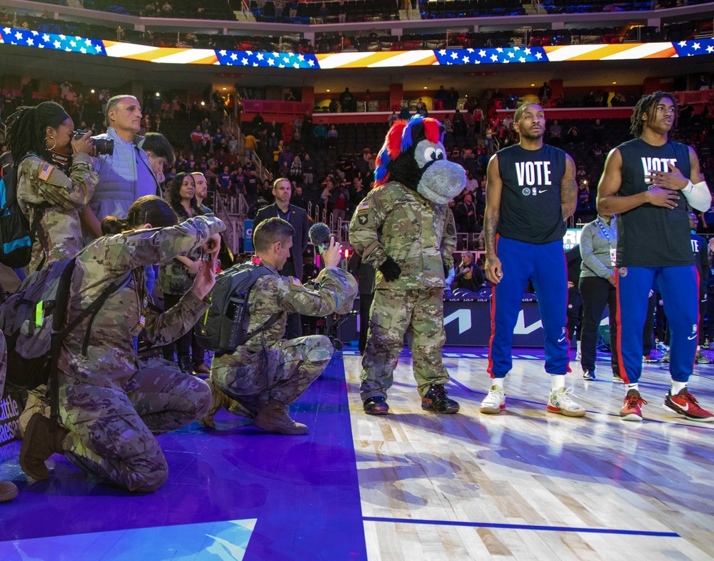 Army Reserve Public Affairs Cover Detroit Pistons Military Appreciation Night