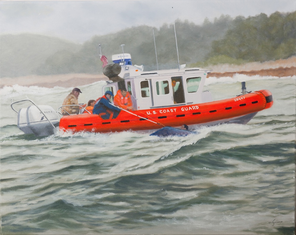 US Coast Guard Art Program 2012 Collection, Ob ID # 201210, &quot;Capsized,&quot; Ron Guthrie (10 of 21)