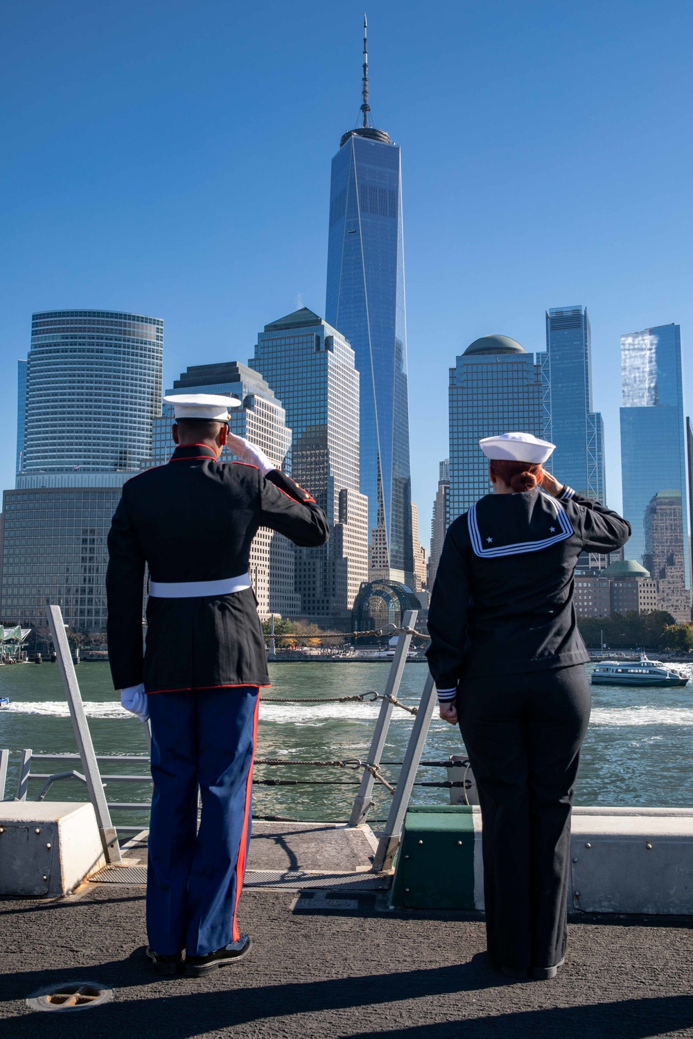 USS Arlington; II MEF Marines arrive for Veterans Day New York