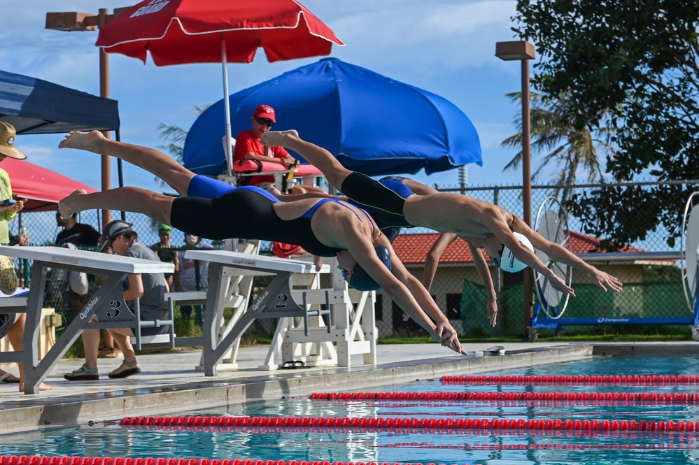 Local swim teams dive back into competition at Andersen AFB