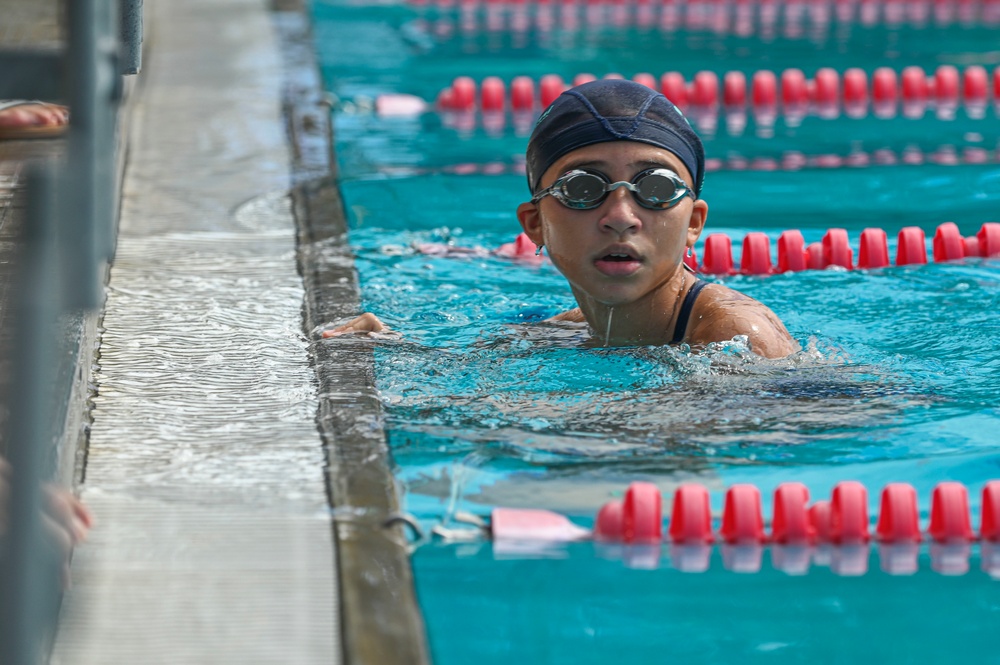 Local swim teams dive back into competition at Andersen AFB