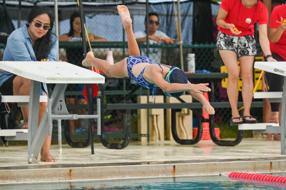 Local swim teams dive back into competition at Andersen AFB