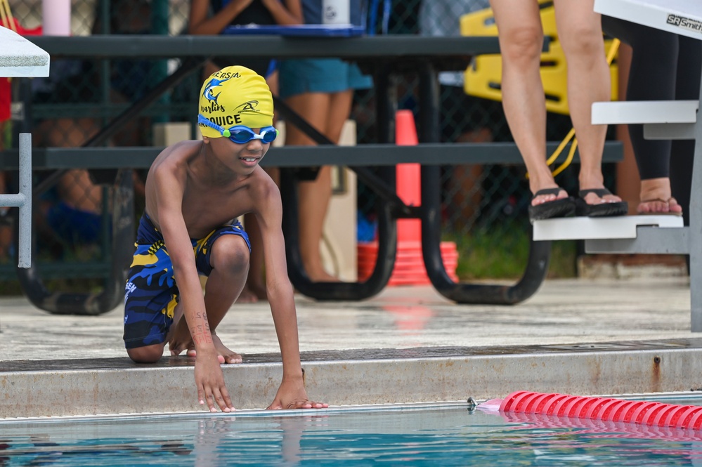 Local swim teams dive back into competition at Andersen AFB