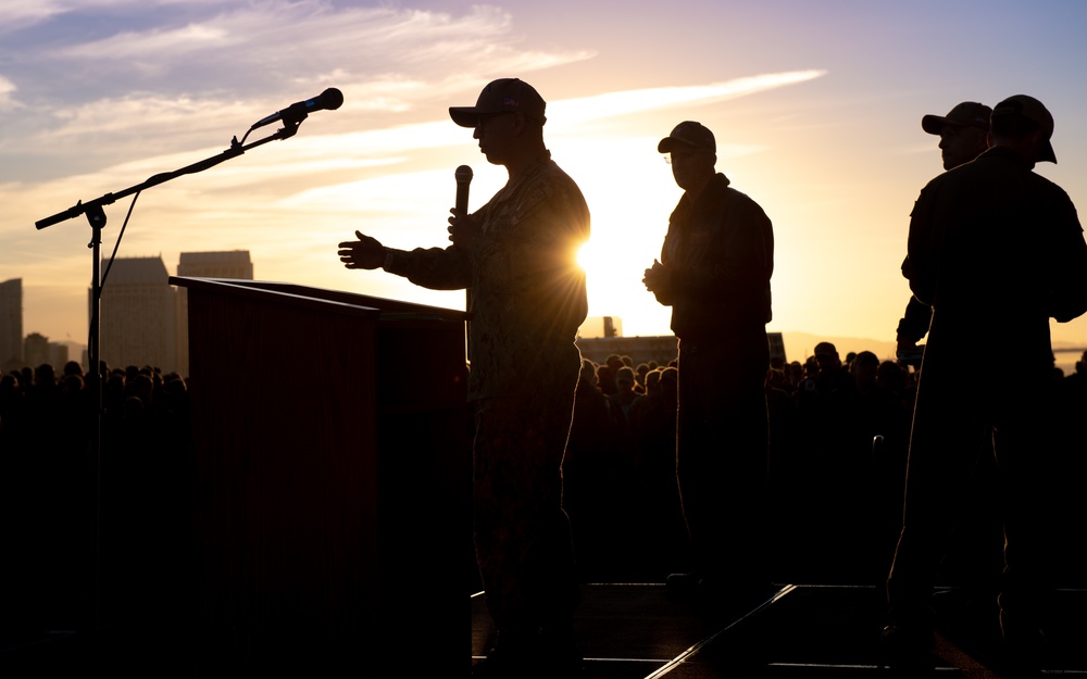 USS Carl Vinson (CVN 70) Conducts All Hands Call