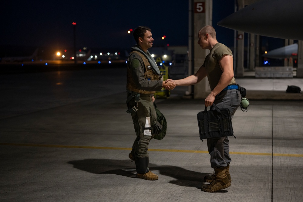 F-15C night flying, readiness around the clock