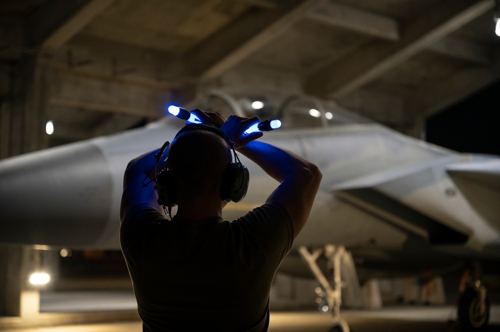 F-15C night flying, readiness around the clock