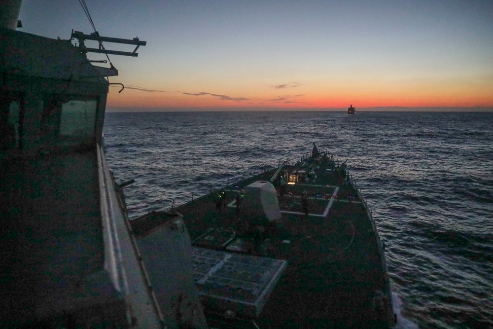 USS Benfold Conducts Replenishment-At-Sea