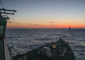 USS Benfold Conducts Replenishment-At-Sea