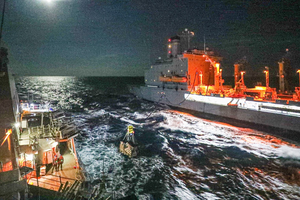 USS Benfold Conducts Replenishment-At-Sea