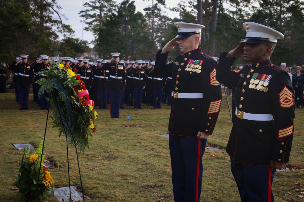 MCB Camp Lejeune hosts the annual Sgt. Maj. McHugh Wreath-Laying Ceremony