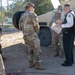 Soldiers from 1st Armored Division speak with a veteran during Fabens Park Veterans Day Ceremony