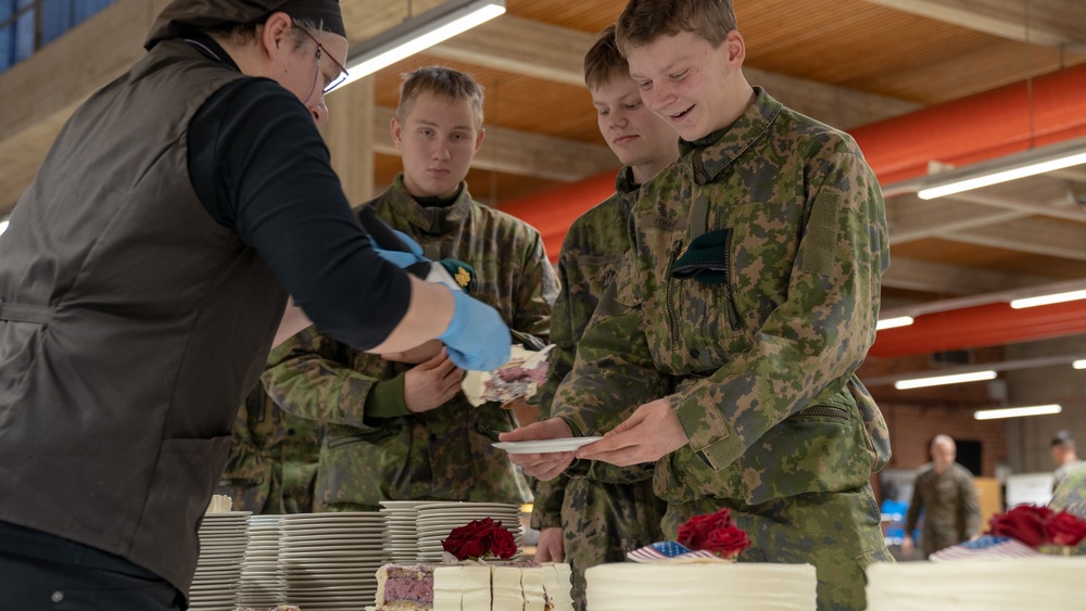 U.S. Marines with Combat Logistics Battalion 6 Hold U.S. Marine Corps 247th Birthday Celebration with Finnish Soldiers