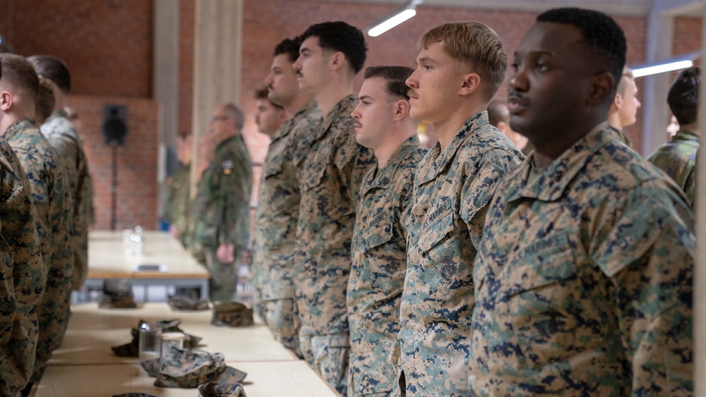 U.S. Marines with Combat Logistics Battalion 6 Hold U.S. Marine Corps 247th Birthday Celebration with Finnish Soldiers