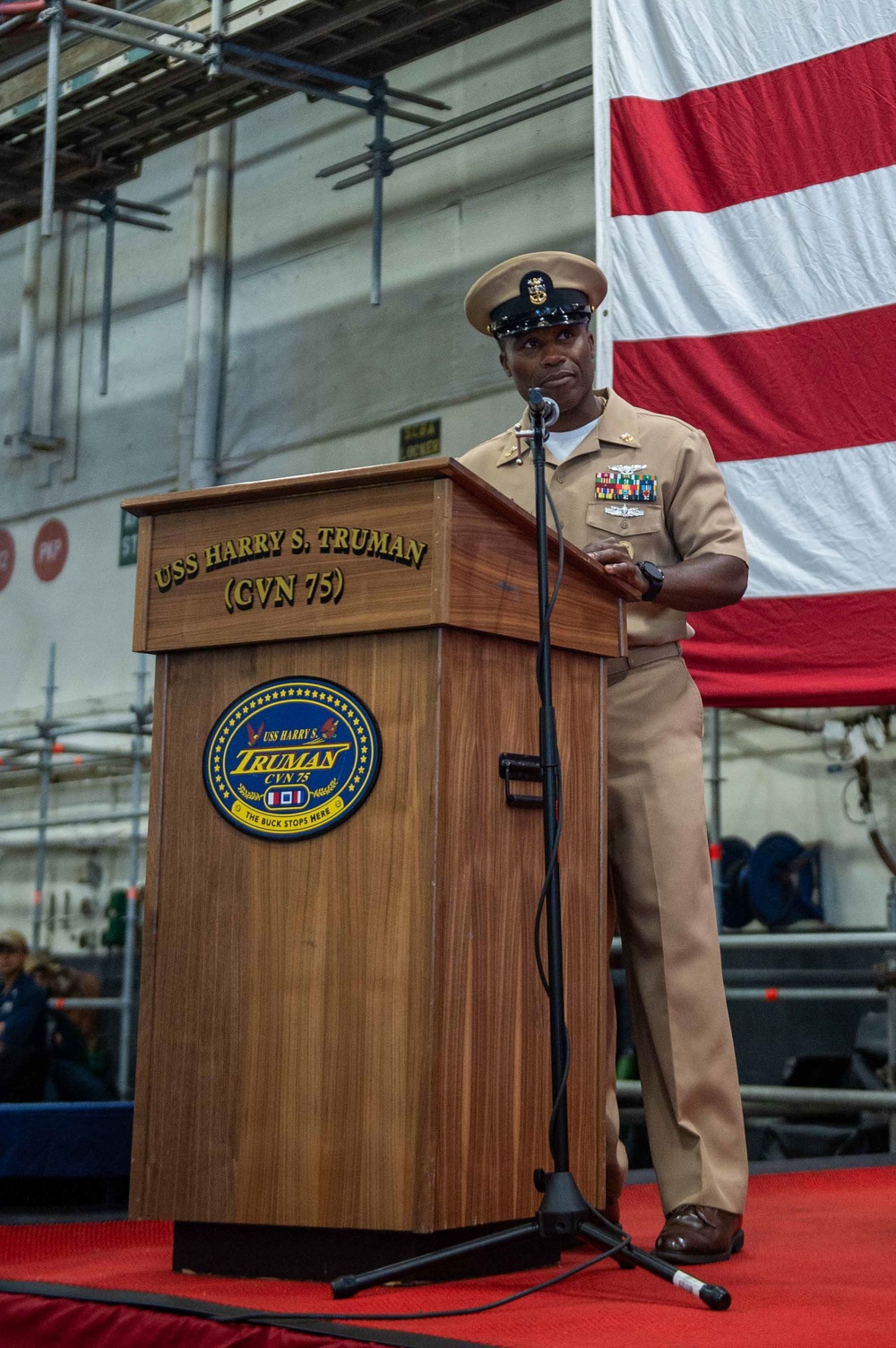 Truman is the flagship of the Harry S. Truman Carrier Strike Group and is currently in port aboard Naval Station Norfolk.