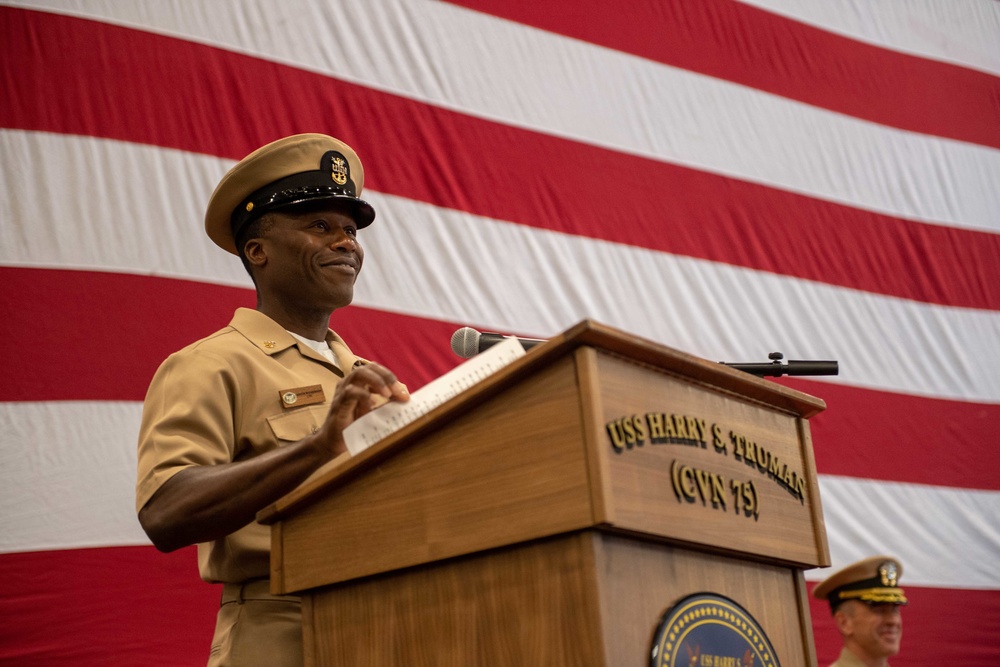 Truman is the flagship of the Harry S. Truman Carrier Strike Group and is currently in port aboard Naval Station Norfolk.