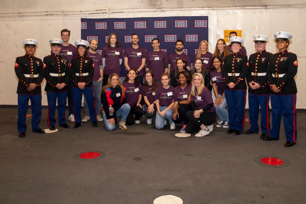 USO visits USS Arlington in New York City