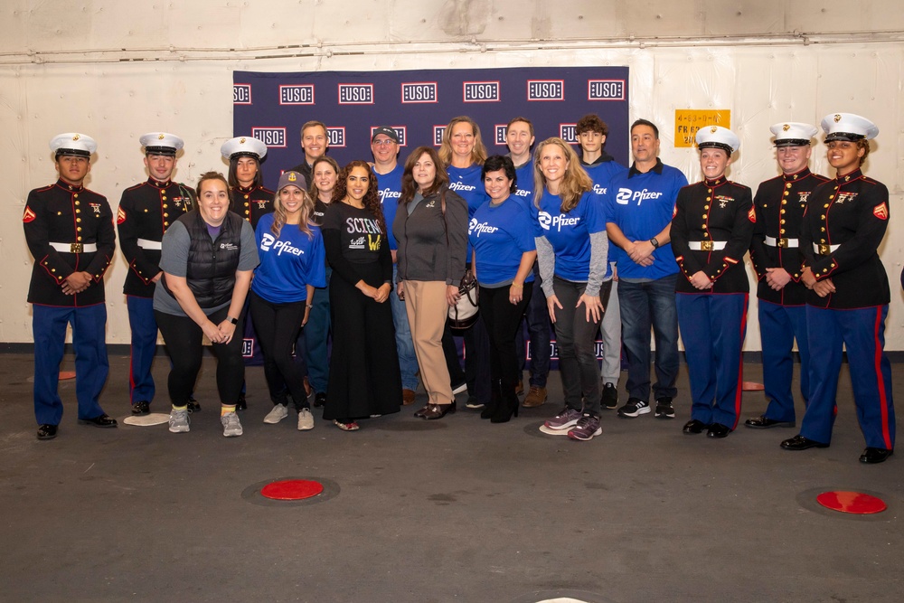 USO visits USS Arlington in New York City