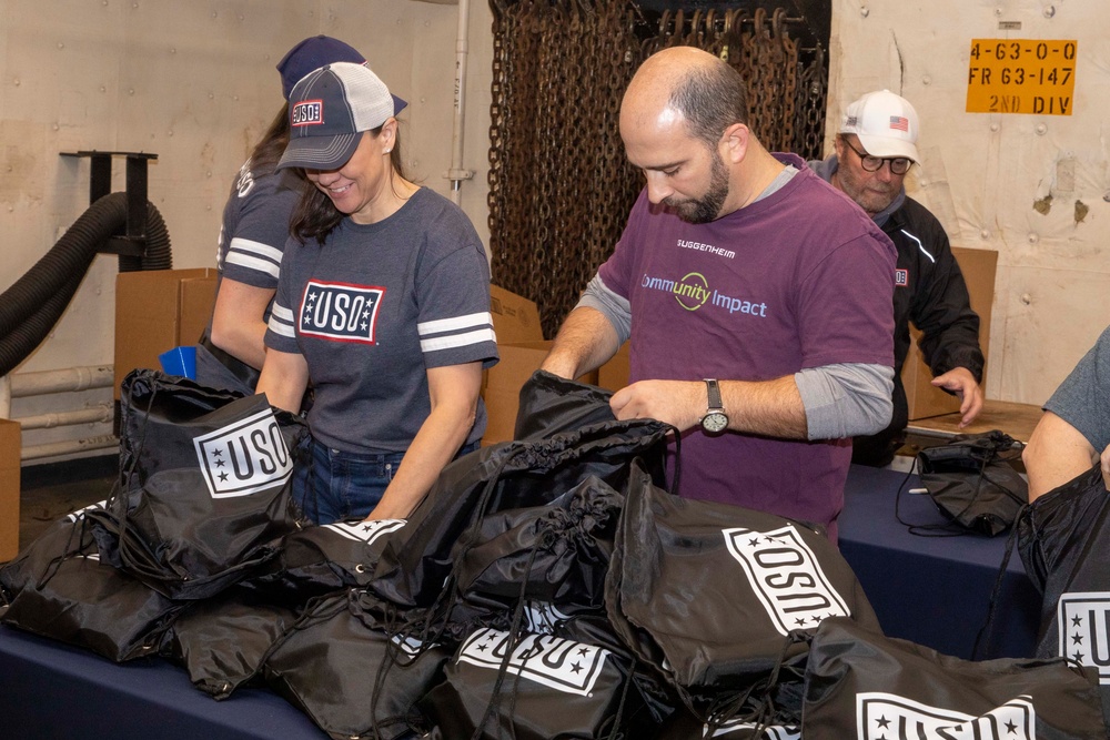 USO visits USS Arlington in New York City