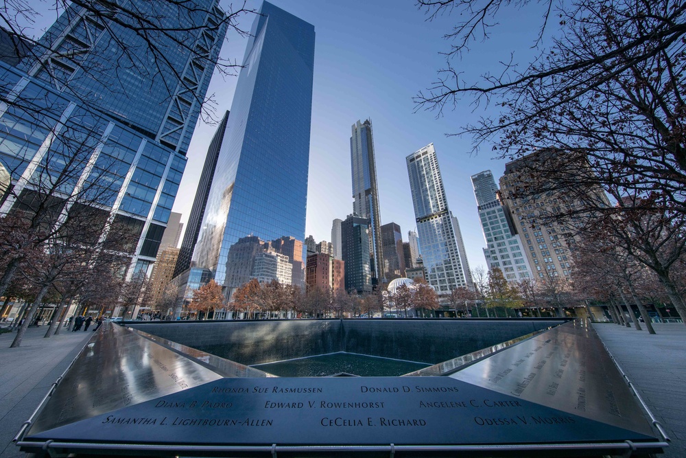 Secretary of the Navy hosts reenlistment at World Trade Center memorial