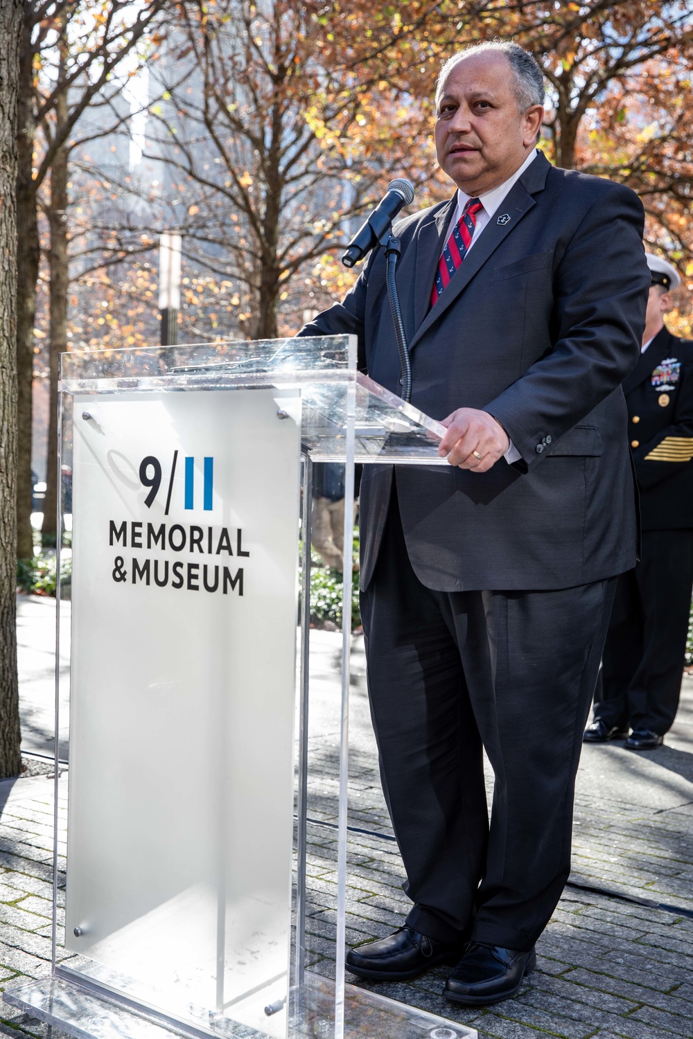 Secretary of the Navy hosts reenlistment at World Trade Center memorial