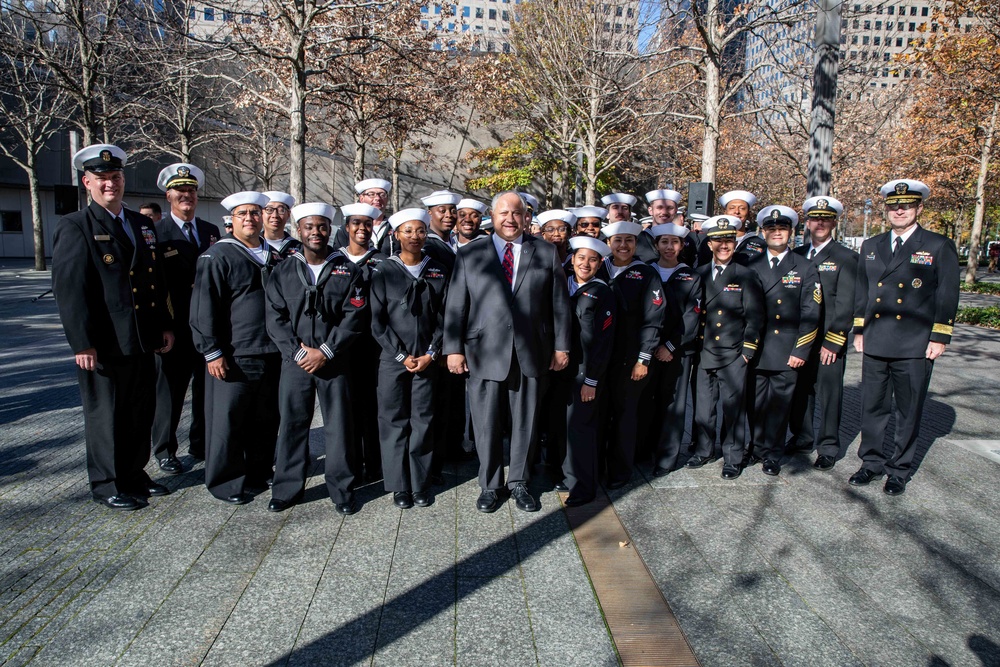 Secretary of the Navy hosts reenlistment at World Trade Center memorial