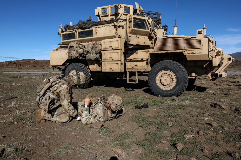 Engineer Soldiers form the 84th Engineer Battalion, 130th Engineer Brigade, engaged the opposing force during Joint Pacific Multinational Readiness Center 23